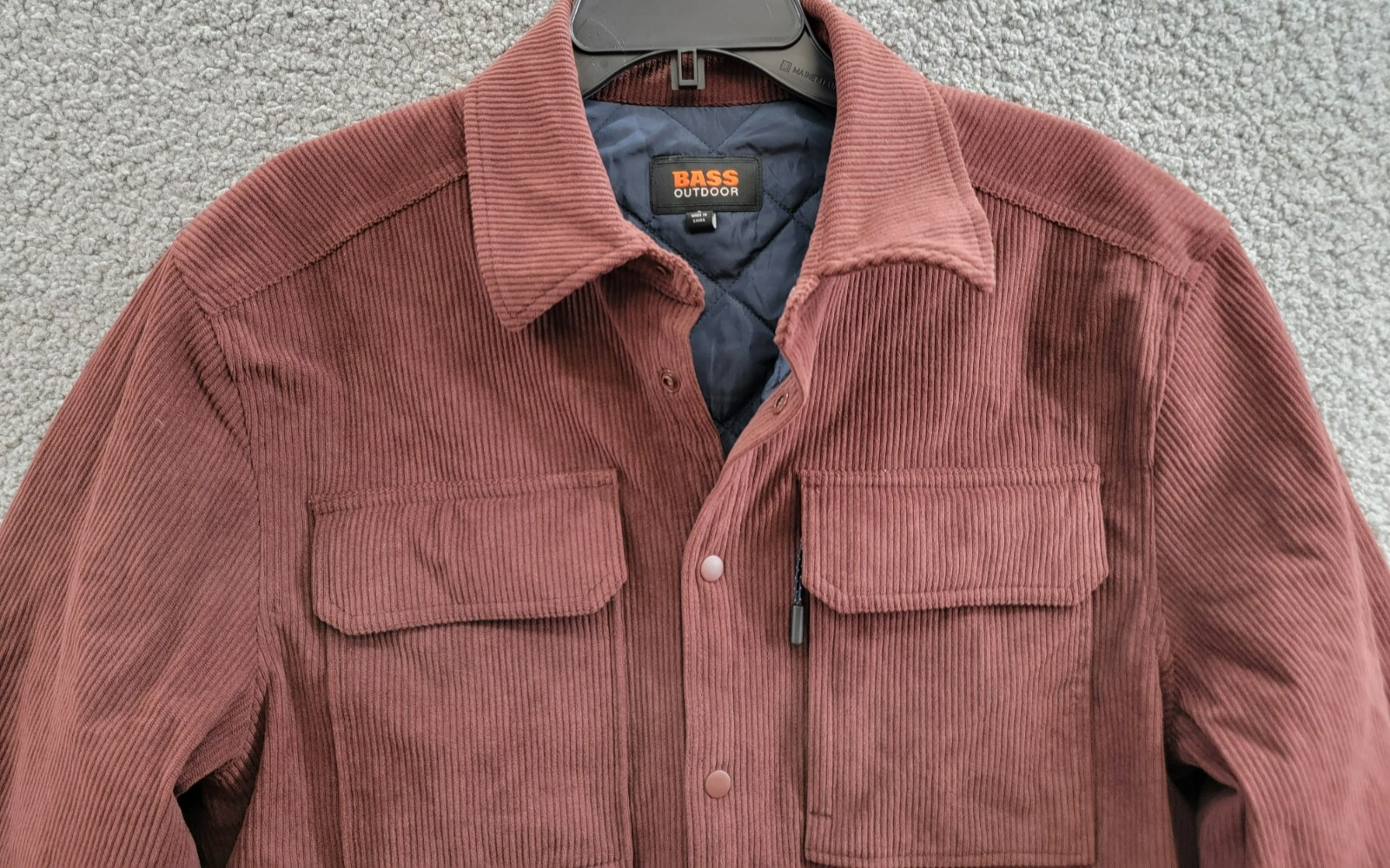 BASS OUTDOOR Relaxed Fit Corduroy Shirt Jacket Men's S Rum Raisin Long Sleeve - Picture 3 of 19