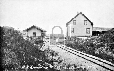 Railroad Train Station Post Office Whitefield Maine ME Reprint Postcard