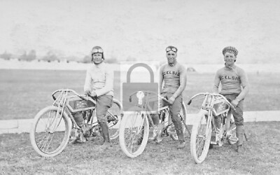 Boys Posing On Excelsior Motorcycles - 8x10 Reprint