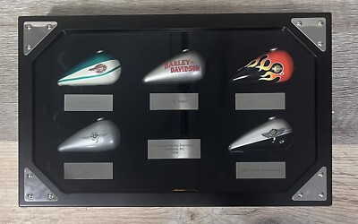 VTG 2004 Harley Davidson Carolina 5 Mini Gas Tank Set Display Case/Shadow Box UC