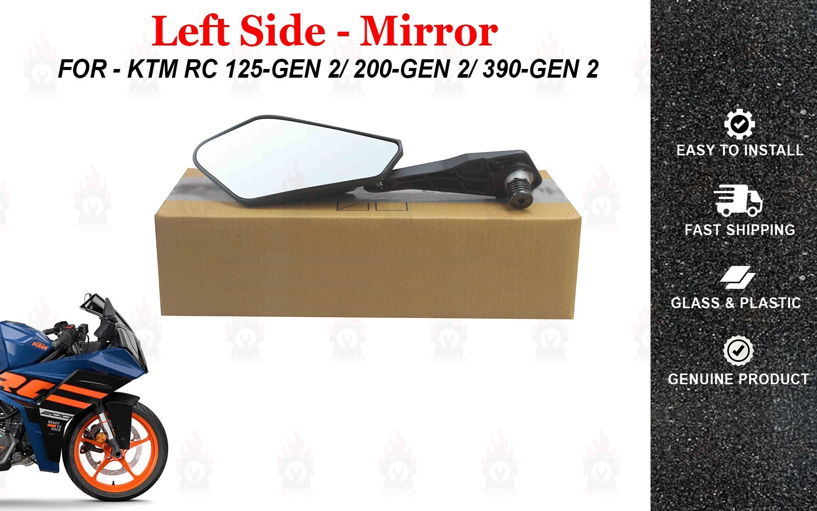 Ktm rc 純正ミラー Fit For KTM RC 200 390 Rear View Mirror Set LH & RH 2016 To