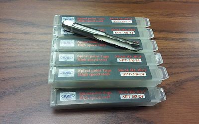Spiral Point Taps 3/8''-24 plug 3flt  10pcs HSS H3--new