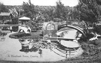 Fabyan Japanese Garden Geneva Illinois IL Reprint Postcard