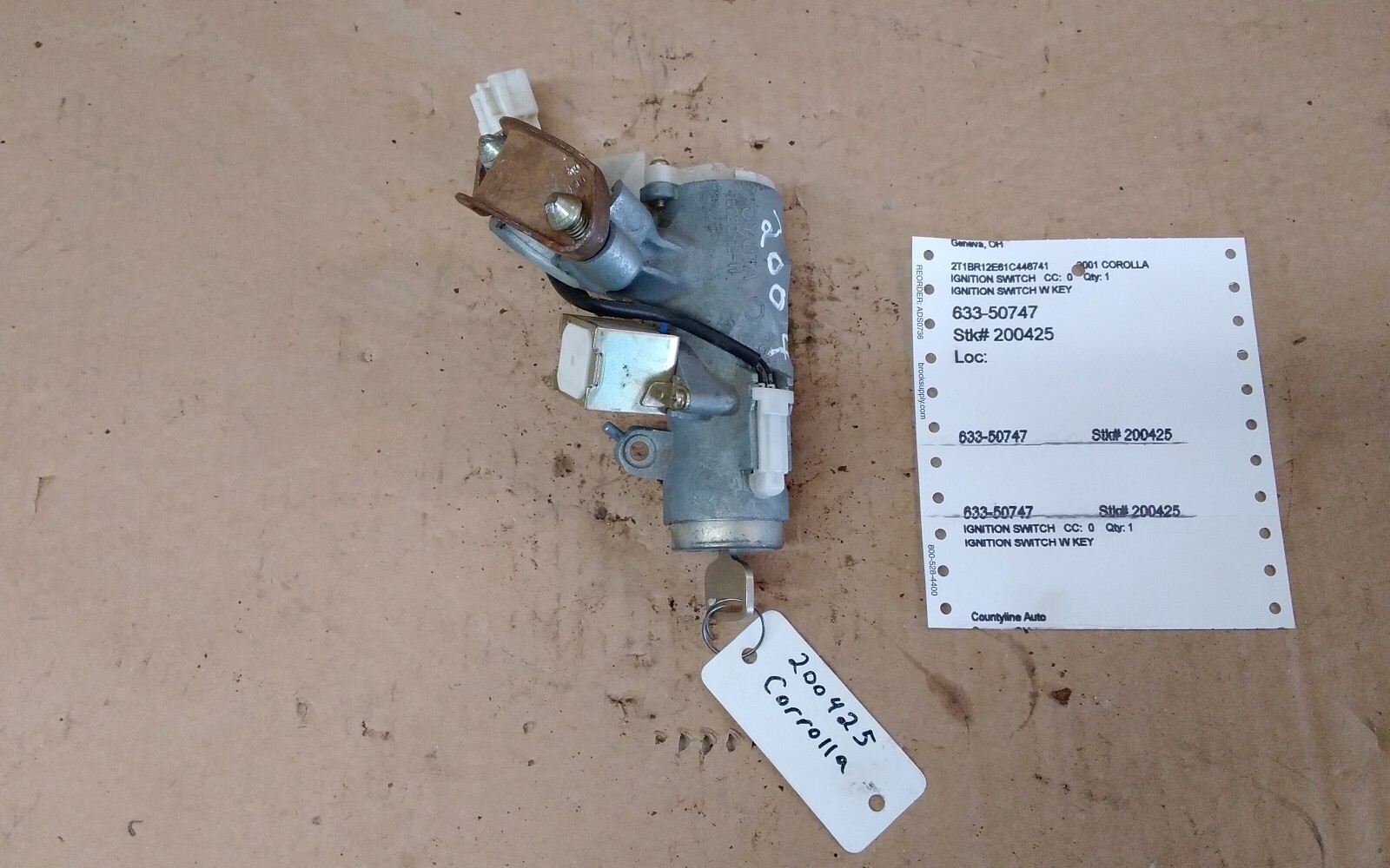 2001 TOYOTA COROLLA COLUMN MOUNTED IGNITION SWITCH W/KEY | eBay