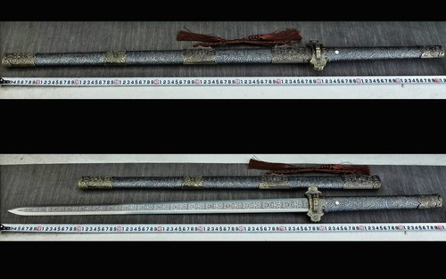 斎藤清「design made in 1954」 44''Tang Dynasty Chinese Jian 1095 Carbon Steel Staight