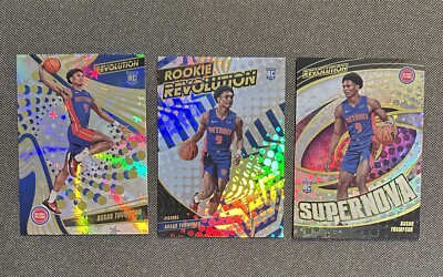 AUSAR THOMPSON 2023-24 Revolution Rookie Lot (3) Astro Supernova Pistons RC