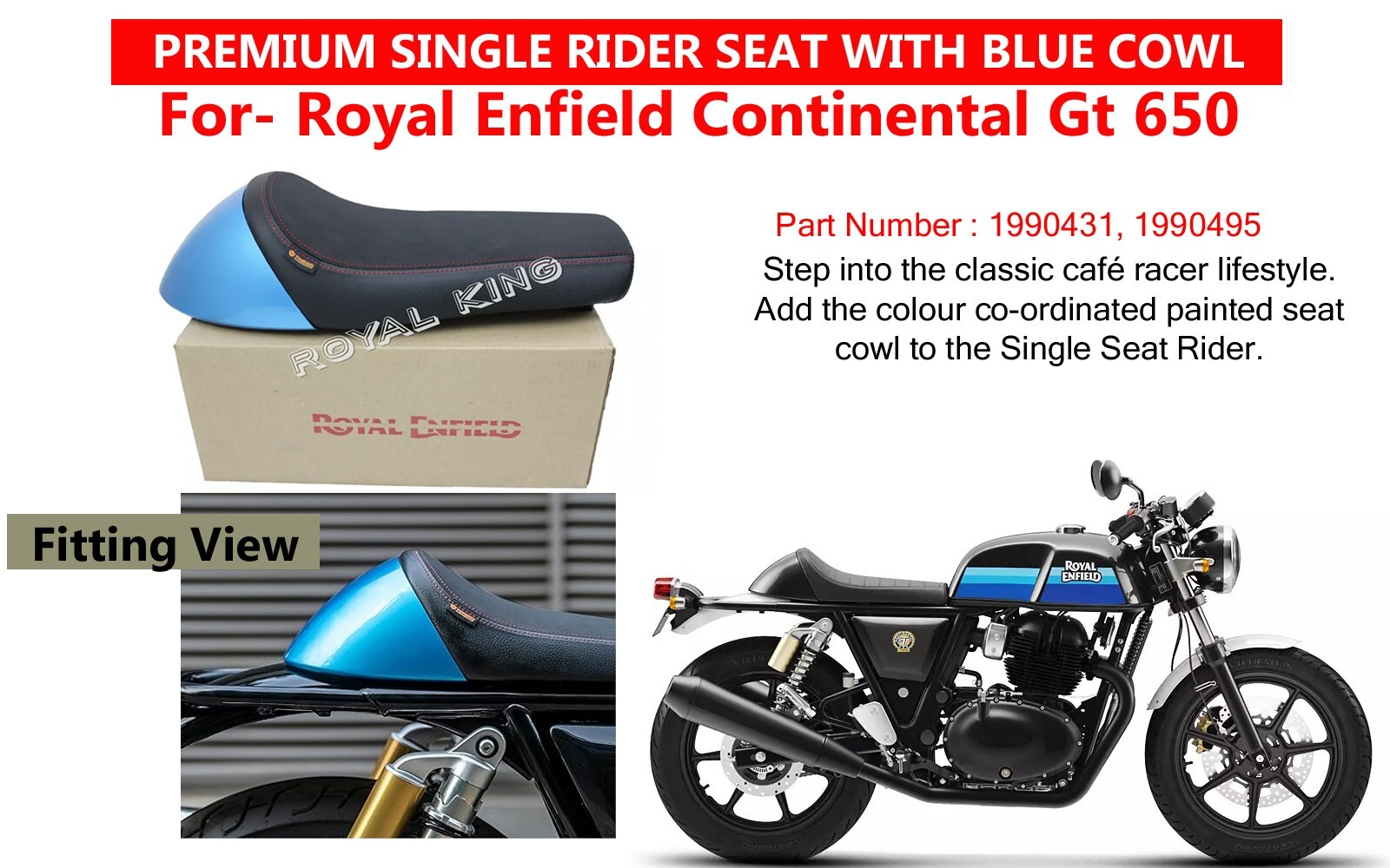 シート 純正ロイヤルエンフィールドGTコンチネンタル650 CCツーリング