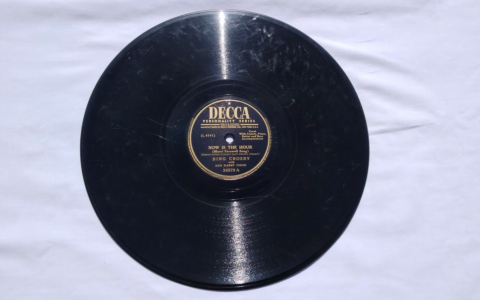 Bing Crosby 78rpm Single 10-inch Decca Records #24279 Now is