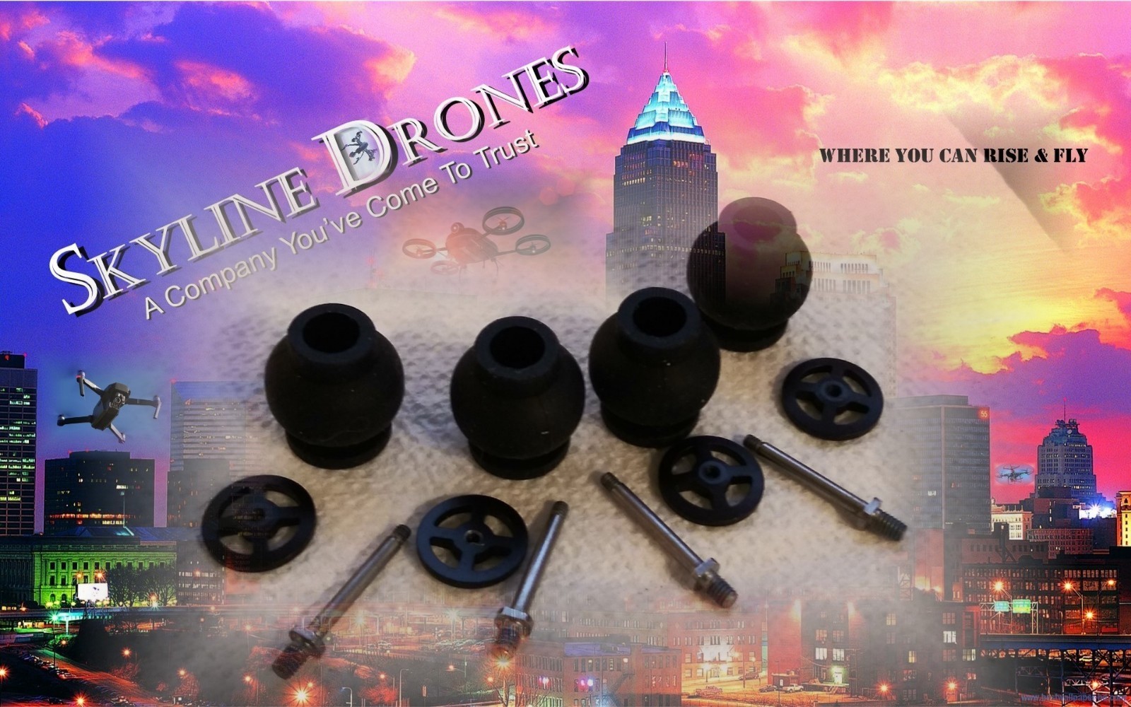 PARROT BEBOP 2 POWER DRONE BLACK SHAFT DAMPERS (N-1026-BK-12