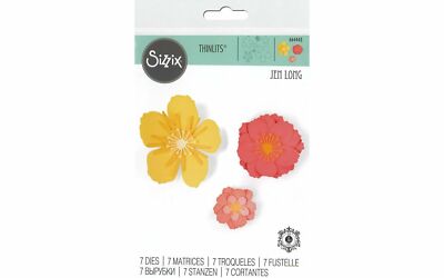  Sizzix Thinlits Dies By Jen Long 3/Pkg Floral Blossom 664443 NEW.