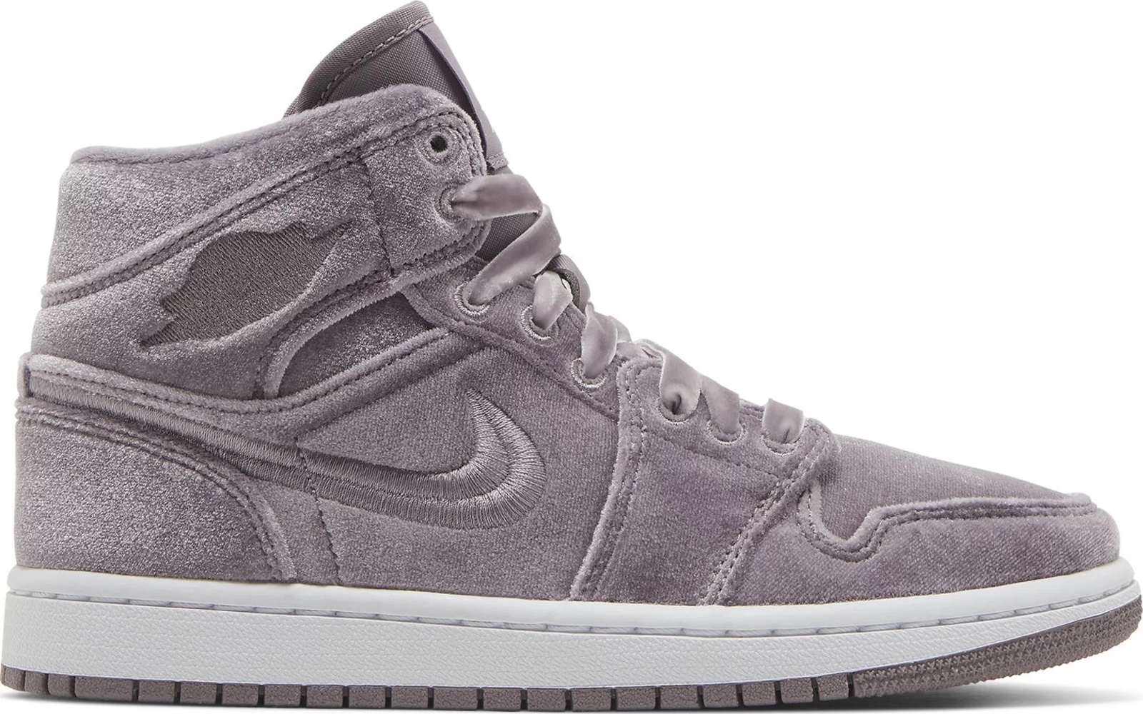 

Кроссовки Nike WMNS Air Jordan 1 Mid Purple Velvet White DQ8397-500 женские 5, Фиолетовый, Nike Air Jordan 1