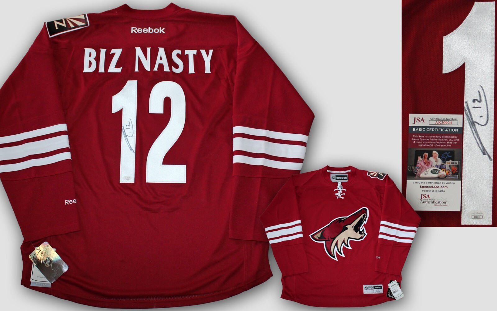 PAUL BISSONNETTE SIGNED ARIZONA COYOTES JERSEY RBK SPITTIN PAUL BISSONNETTE SIGNED ARIZONA COYOTES JERSEY RBK SPITTIN