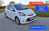 TOYOTA AYGO 1.0 * 44,000 MILES  * FULL SERVICE HISTORY, 11 STAMPS * ZERO TAX