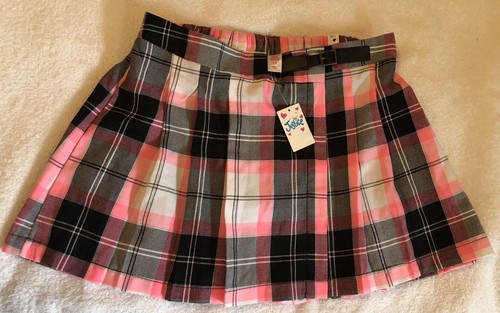 Justice Girls Skort Size 16 Plaid Pink Black White And Gray NWT