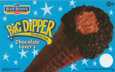 Lot of 2 Big Dipper Chocolate Lovers Cone Ice Cream Truck Sticker 8''x 5''