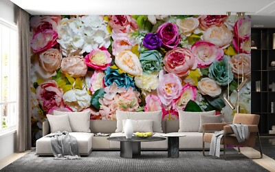 3D Colors Rose Flower Wallpaper Wall Murals Removable Wallpaper 124