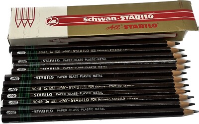 Vintage Schwan All Stabilo 8045 Brown Pencils Pack Of 12 New In Box NOS