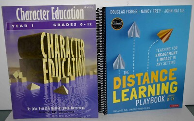 Lot of 2 for Teachers Distance Learning Playbook, Gr K-12 & Character Education
