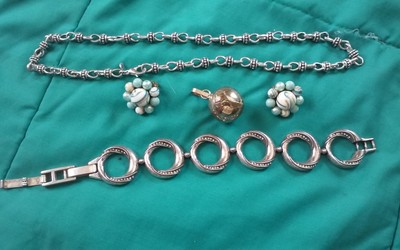 Vintage to Now Designer Brighton, Nice Japan Rolly Earrings, Globe Bell Pendant