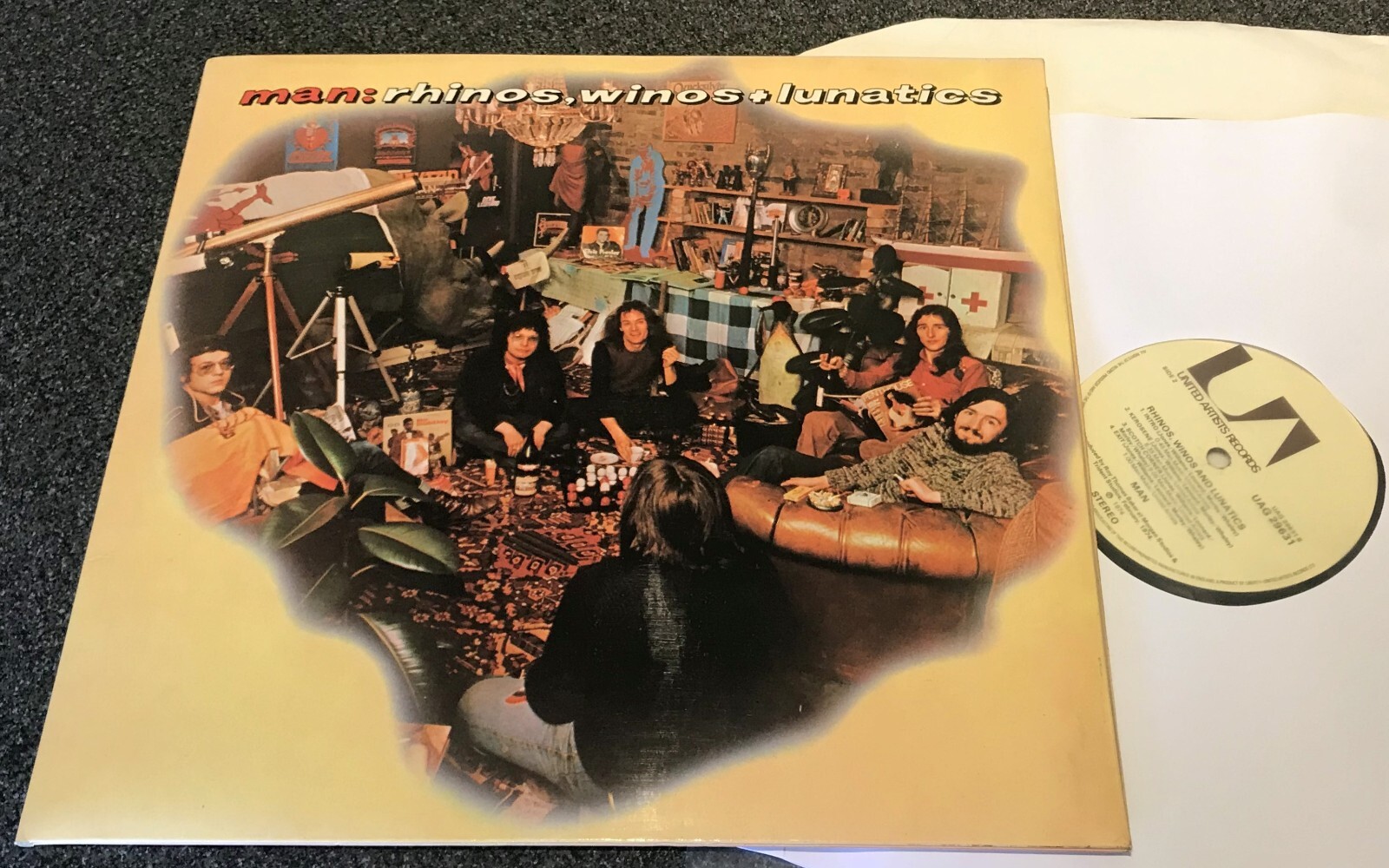 MAN-RHINOS, WINOS + LUNATICS-1ST PRESS UK 1974 VINYL LP-DEKE