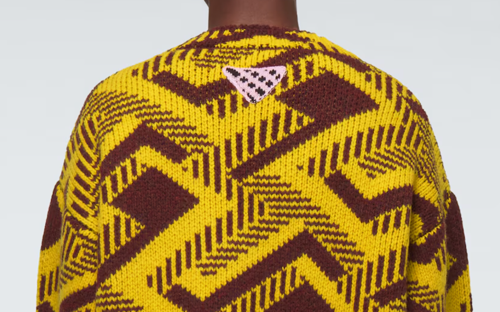 Pre-owned Prada Pullover Oversized Geometric V-neck Knitted Jumper Shetland Jumper S In Multicoloured