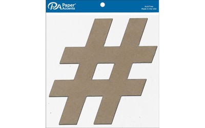 Chip Shape 2pc 11'' Hashtag # Natural