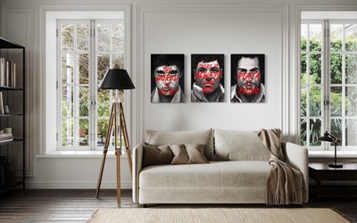 17  X 24 , Scarface, Pablo Escobar And Chapo, Canvas Set Wall Art.