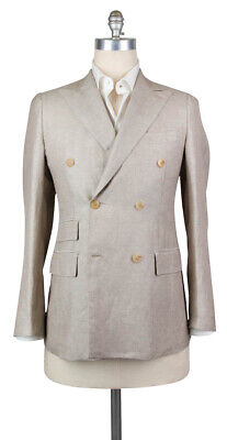 Pre-owned Luigi Borrelli $2400  Beige Solid Sportcoat - 40/50 - (dp6b23623r8)