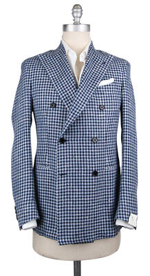 Pre-owned Luigi Borrelli $3000  Blue Silk Blend Sportcoat - (gudp163371)