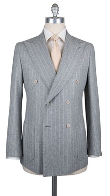 Luigi Borrelli Gray Wool Striped Suit - (LB137930R7)