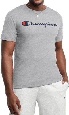 CHAMPION MEN'S ROCHESTER LINEAR CREW NECK T-SHIRT TEE GREY RETRO NEW BNWT OG