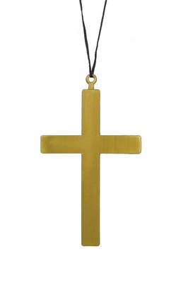 Jumbo Giant Gold Plastic Cross Priest Monk Nun Religious Costume Decor Accessory