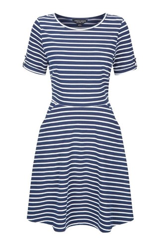 Dorothy Perkins Navy/White Stripe T-shirt Dress Size 8 RRP