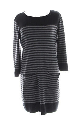 Alfani New Серое платье-свитер в комбинированную полоску с цветными блоками, M 89,5 долларов США