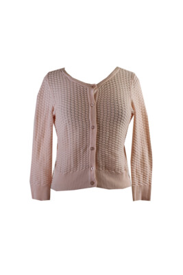 

Розовый укороченный кардиган Maison Jules с рукавами 3/4 и узором «соты», Blush