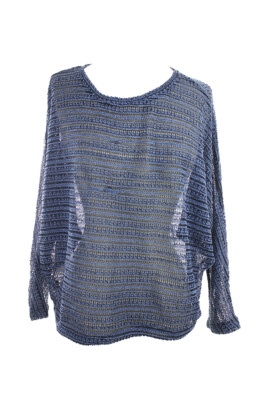 

Полосатый свитер Bar III New Sapphire Combo с рукавом «летучая мышь»  $49,5, Синий