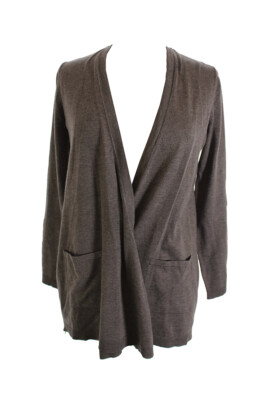 

Alfani New Zinc Melange Открытый кардиган с отделкой кожей, Grey