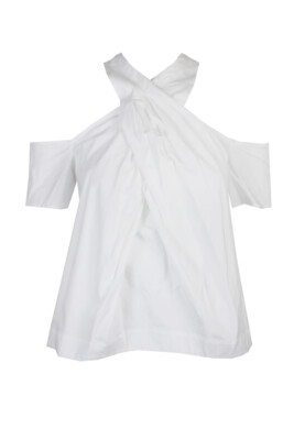 

Rachel Rachel Roy Белый топ с открытыми плечами и каплевидным вырезом