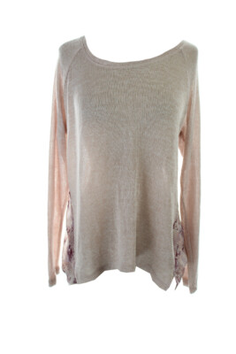 

Bar III New Pink High-Low Top с длинными рукавами и вставками под змеиную кожу  $49,5, Розовый