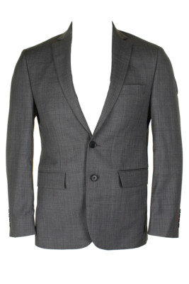 

Ryan Seacrest Grey Mens Grey Sharkskin Modern Fit Однобортный пиджак