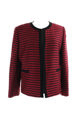 

Tahari Asl Красная куртка в текстурную полоску с рукавами 3/4, Красный