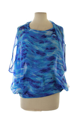 

Ellen Tracy New Blue Blouson Dolman Top с короткими рукавами и принтом  $ 89,5, Синий