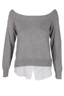Многослойный серый свитер с открытыми плечами Maison Jules Heather M