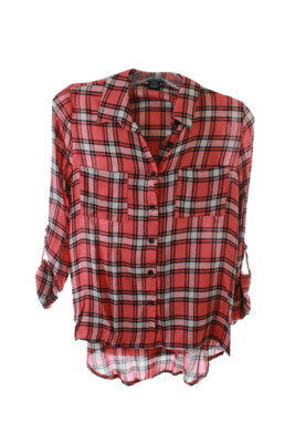 

Рубашка Stoosh New Salmon Juniors в клетку с отворотами на рукавах  $ 34