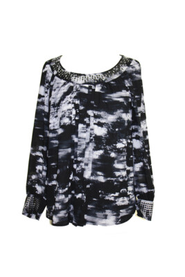 

Alfani New Черная блузка с длинными рукавами и принтом с заклепками  79,5 $, Black