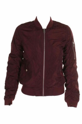 $79 American Rag Cie Juniors' Red Ruched Zip-Front Casual Bomber Jacket Size Xs
