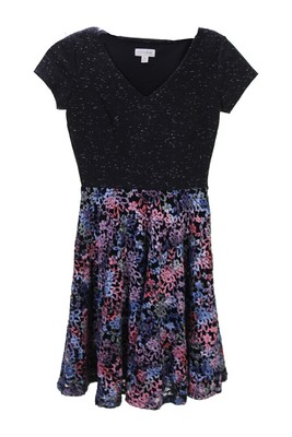 

Maison Jules Новое темно-серое расклешенное платье из смешанной техники с рукавами-крылышками  $89,5, Charcoal