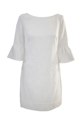 

Кремовое платье-футляр из крепа с короткими расклешенными рукавами American Living, Cream