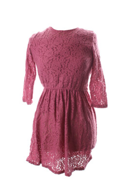 

Maison Jules New Кружевное расклешенное платье цвета фуксии с рукавами до локтя  $ 69,5, Fuchsia