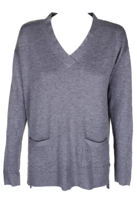 

Maison Jules Heather Серый свитер-туника с v-образным вырезом, Grey